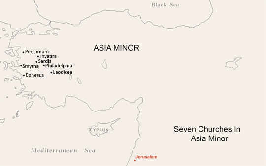 Map of Seven Churches of Asia Minor